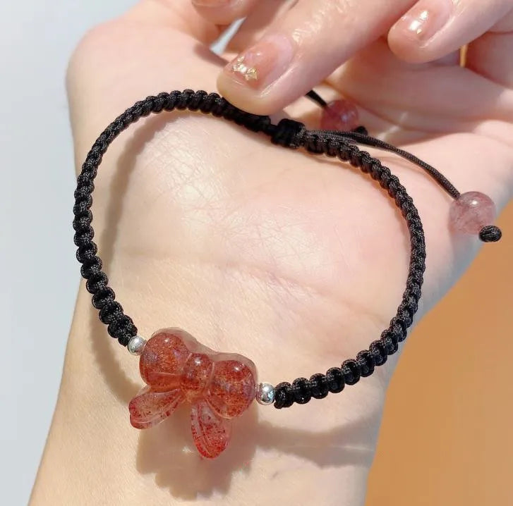 Crystal Jade Bow Bracelet Amulet Jewelry Natural Accessories
