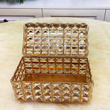 Crystal Jewelry Box Trinket Container Decorative Small Jewelry Case with Lid