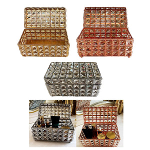 Crystal Jewelry Box Trinket Container Decorative Small Jewelry Case with Lid