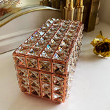 Crystal Jewelry Box Trinket Container Decorative Small Jewelry Case with Lid
