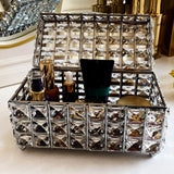 Crystal Jewelry Box Trinket Container Decorative Small Jewelry Case with Lid