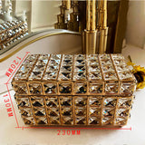 Crystal Jewelry Box Trinket Container Decorative Small Jewelry Case with Lid
