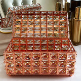 Crystal Jewelry Box Trinket Container Decorative Small Jewelry Case with Lid