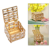 Golden Square Crystal Jewelry Box Organizer