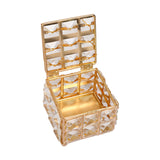 Golden Square Crystal Jewelry Box Organizer