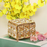 Golden Square Crystal Jewelry Box Organizer