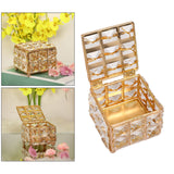 Golden Square Crystal Jewelry Box Organizer