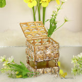 Golden Square Crystal Jewelry Box Organizer
