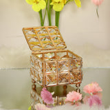 Golden Square Crystal Jewelry Box Organizer