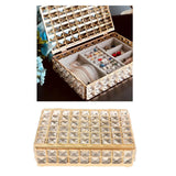 Crystal Jewelry Box Organizer Earring Ornaments Display Storage Case