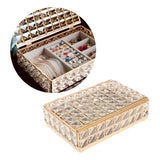 Crystal Jewelry Box Organizer Earring Ornaments Display Storage Case
