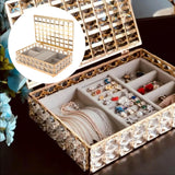 Crystal Jewelry Box Organizer Earring Ornaments Display Storage Case