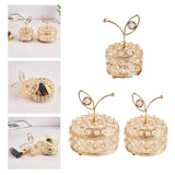 Crystal Jewelry Box Storage Display Trinket Organizer with Lid Dresser