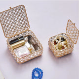 Crystal Jewelry Box Trinket Organizer Earrings Rings Storage