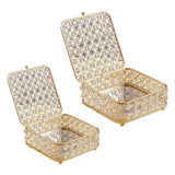 Crystal Jewelry Box Trinket Organizer Earrings Rings Storage