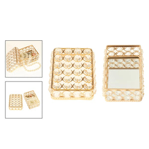 Crystal Jewelry Box with Lid Necklace Beads Storage