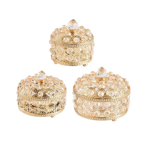 Crystal Jewelry Box with Lid Organizer for Necklace Rings