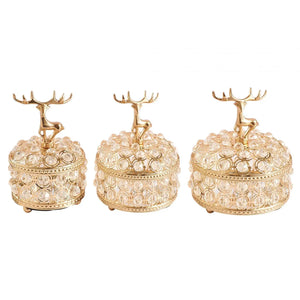 Crystal Jewelry Box with Lid Organizer Trinket Box for Rings