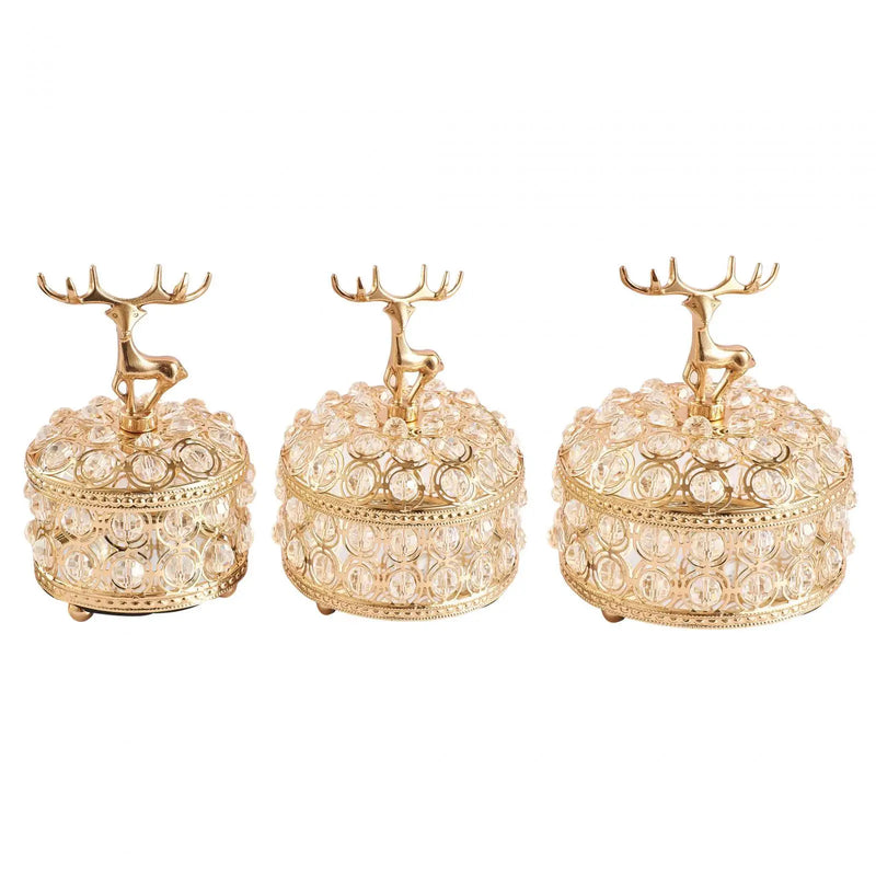 Crystal Jewelry Box with Lid Organizer Trinket Box for Rings