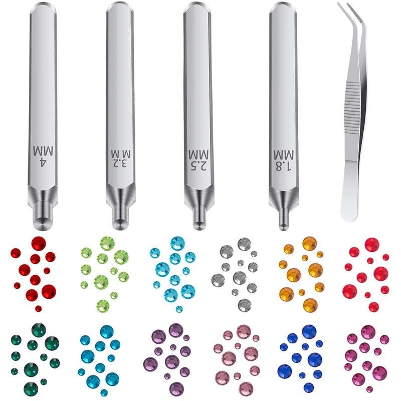 Crystal Jewelry Setter Kit, 1440Pc Rhinestones + Stamping Tools DIY