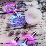 Crystal Key Chain LED Light Keychain Pendant DIY Resin Epoxy Accessories