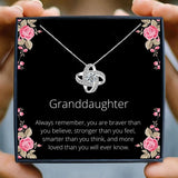 Crystal Knot Pendant Necklace Grandmother Granddaughter Jewelry