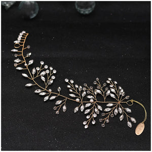 Crystal Leaf Wedding Headbands Bride Hair Accessories
