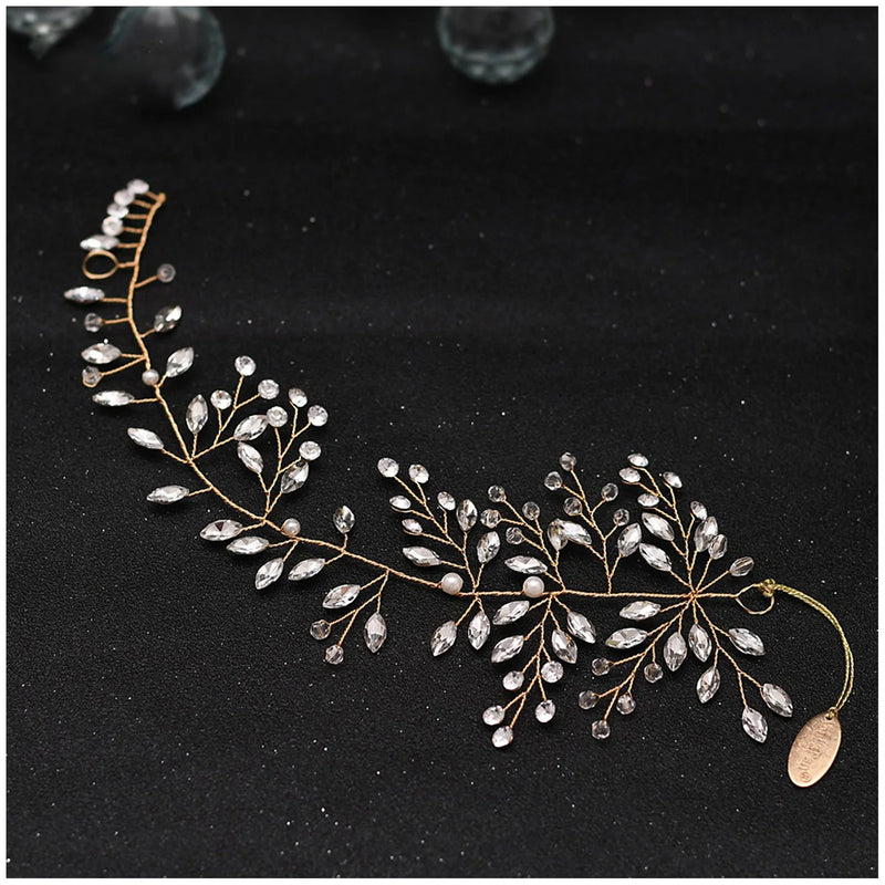 Crystal Leaf Wedding Headbands Bride Hair Accessories
