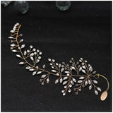 Crystal Leaf Wedding Headbands Bride Hair Accessories