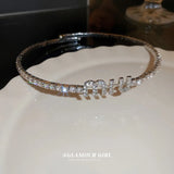 Crystal Letter Collar Chocker Necklace Light-luxury