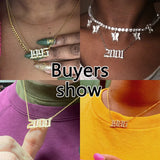 Zircon Birth Year Letter Pendant Necklace 1996 1997 Initial Choker Jewelry