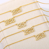 Zircon Birth Year Letter Pendant Necklace 1996 1997 Initial Choker Jewelry