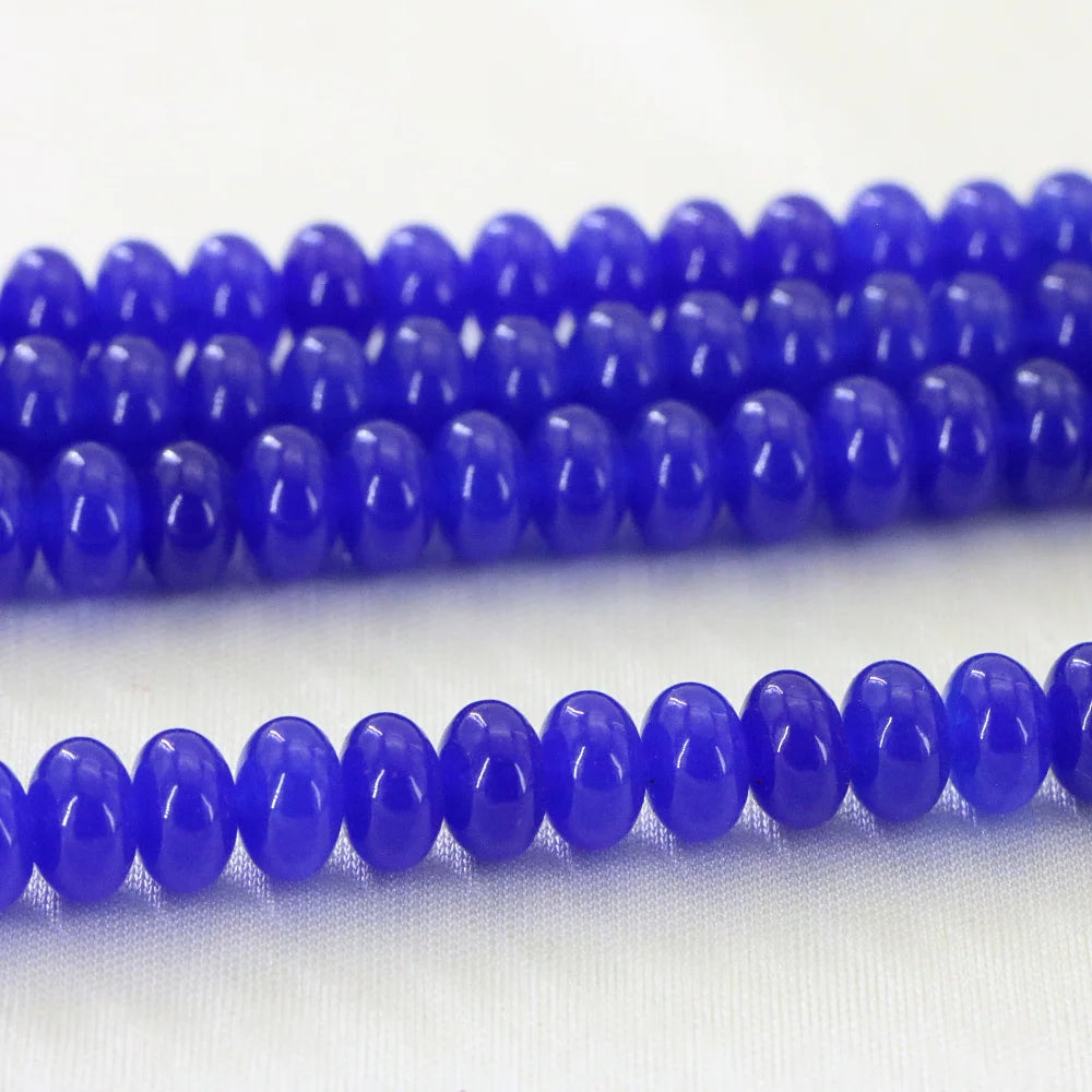 Ruby Stone Loose Glossy Wheel Beads 5x8mm for Women DIY Jewelry Making