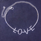 Crystal Love Anklets for Women Letter Plated Pulseira Boho Beach Jewelry