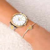 Personalized Heart Diamond Bangle With Initial Letter - Women's Bracelet