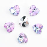 Crystal Love Heart Pendants 10/14mm Charms Glass Heart Beads
