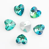 Crystal Love Heart Pendants 10/14mm Charms Glass Heart Beads