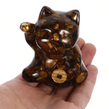 Crystal Lucky Cat Cake Ornament Japanese Beckoning Cat