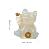 Crystal Lucky Cat Cake Ornament Japanese Beckoning Cat