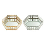 Crystal Metal Jewelry Tray Cosmetic Perfume Organizer Dresser Decor