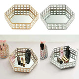 Crystal Metal Jewelry Tray Cosmetic Perfume Organizer Dresser Decor
