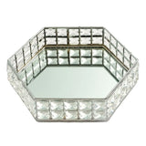 Crystal Metal Jewelry Tray Cosmetic Perfume Organizer Dresser Decor