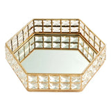 Crystal Metal Jewelry Tray Cosmetic Perfume Organizer Dresser Decor