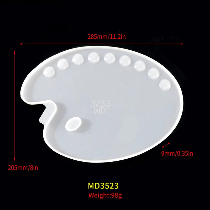 Crystal Mirror Palette Painting Board Resin Silicone Mold
