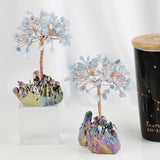 Crystal Money Tree with Rough Quartz Base and Amethyst Gravel Chip Minerals