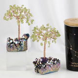 Crystal Money Tree with Rough Quartz Base and Amethyst Gravel Chip Minerals