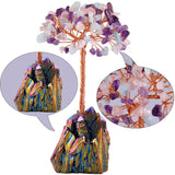 Crystal Money Tree with Rough Quartz Base and Amethyst Gravel Chip Minerals