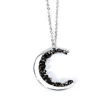 Crystal Moon Necklace Planet Pendant Chain Bridal Jewelry