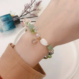 Crystal Natural Stone Glass Leaves Bracelet Beads Bracelet Lucky Bracelets