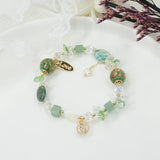 Crystal Natural Stone Glass Leaves Bracelet Beads Bracelet Lucky Bracelets
